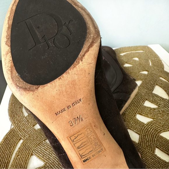 Christian Dior Chocolate Dark Brown Suede Round Toe Heels - Picture 11 of 11
